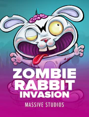 Juego con temática de invasión zombi y conejos en estilo divertido